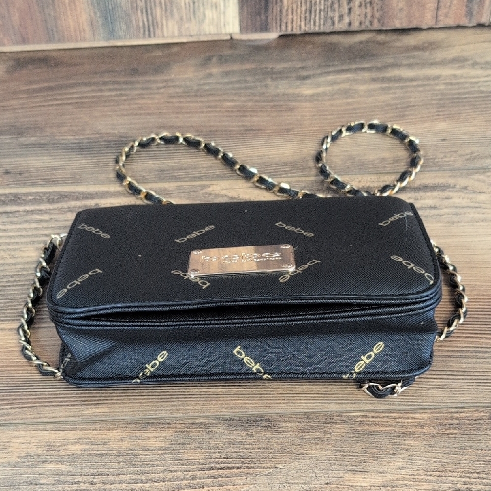 Bebe Mini Monogram Canvas Black Designer Crossbody Bag - Picture 5 of 7